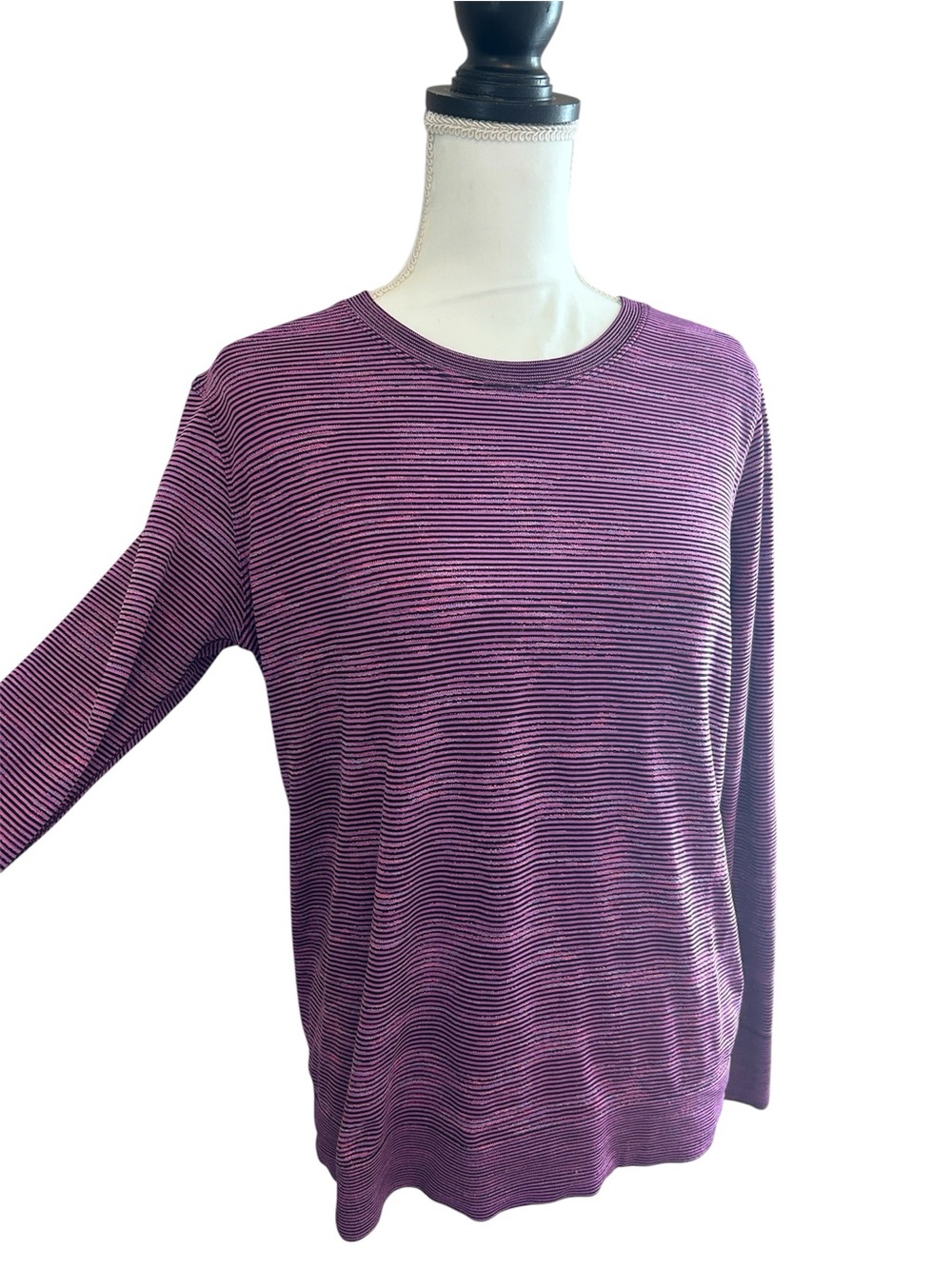 lululemon athletica Purple Striped Long-Sleeve Tee